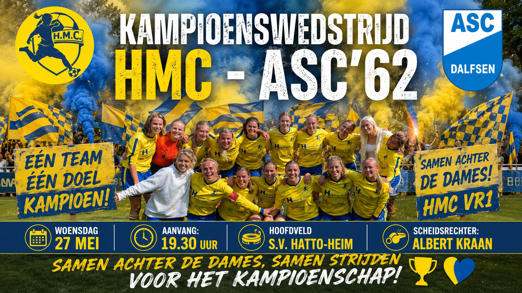 HMC VR1 strijd nog volop mee voor het kampioenschap 🏆💛💙.