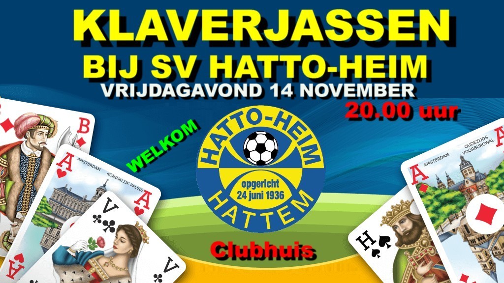 Klaverjassen in ons clubhuis van sv Hatto-Heim