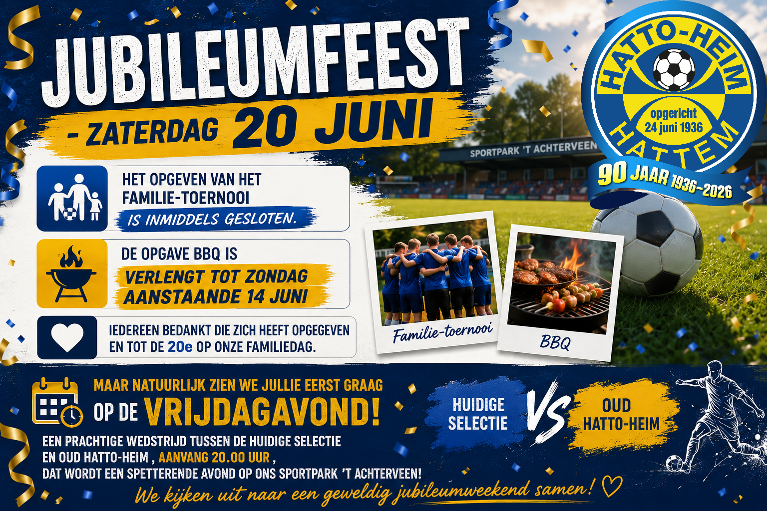 Vooruitblik Jubileumfeest – zaterdag 20 juni