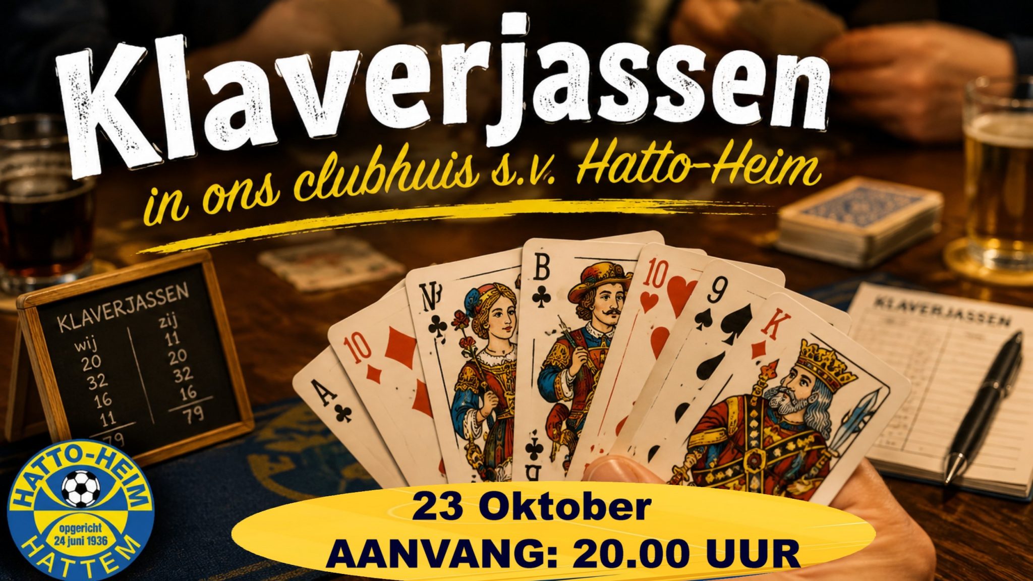 Klaverjassen in ons clubhuis s.v. Hatto-Heim