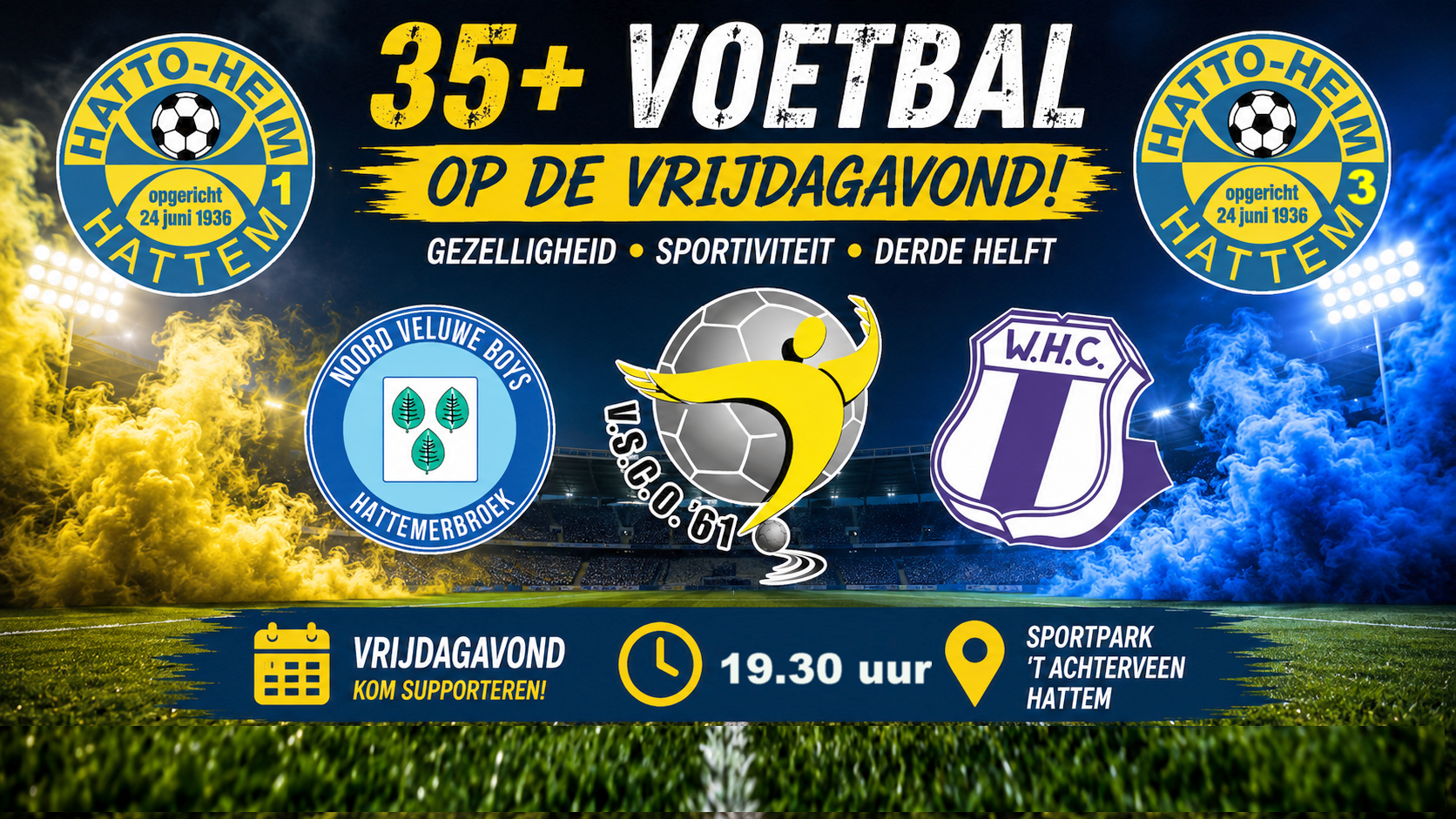 Vrijdagavond 35➕ voetbal op ’t Achterveen