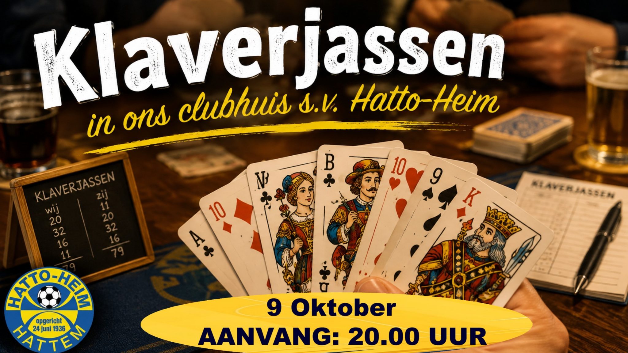 Klaverjassen in ons clubhuis s.v. Hatto-Heim