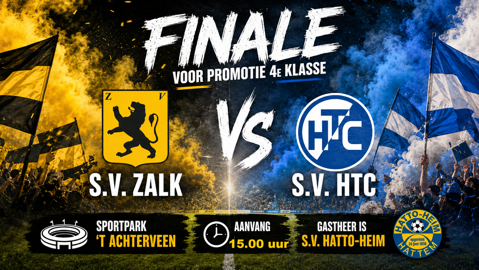 S.V. Zalk - S.V. HTC in de Finale Promotie 4e Klasse op sportpark 't Achterveen.