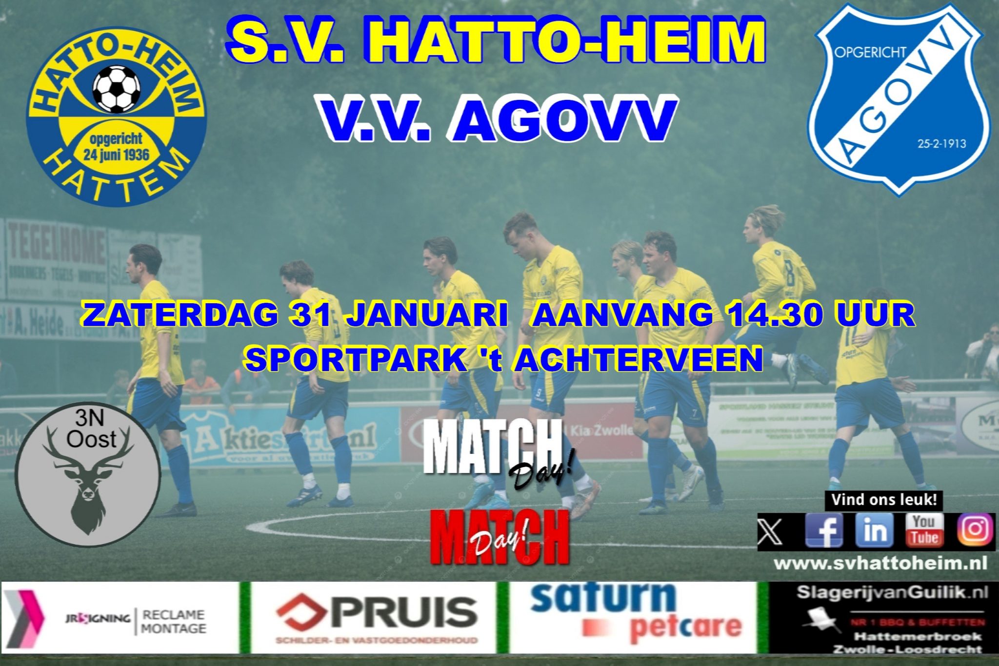 s.v. Hatto-Heim ontvangt  AGOVV uit Apeldoorn