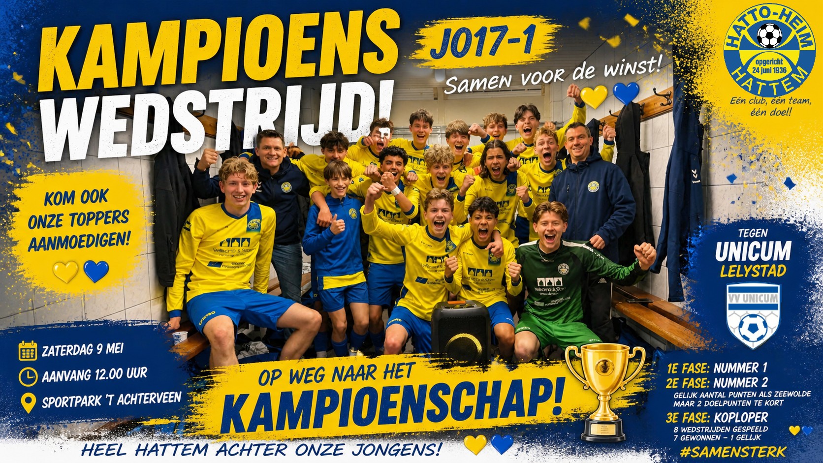 🏆ZATERDAG KAN HET GEBEUREN VOOR DE JO17-1! 💙💛