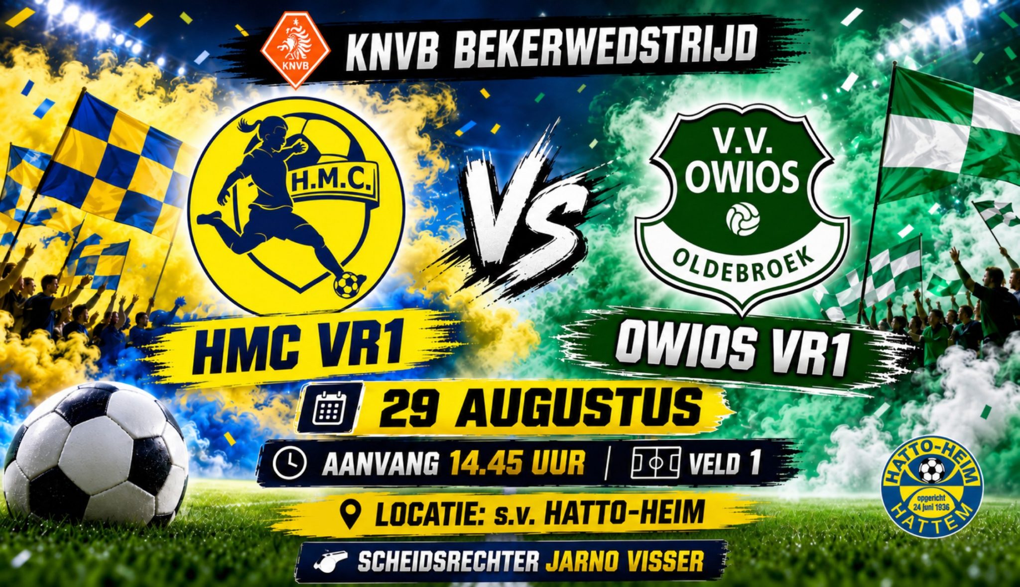 HMC VR1 start bekertoernooi tegen OWIOS VR1