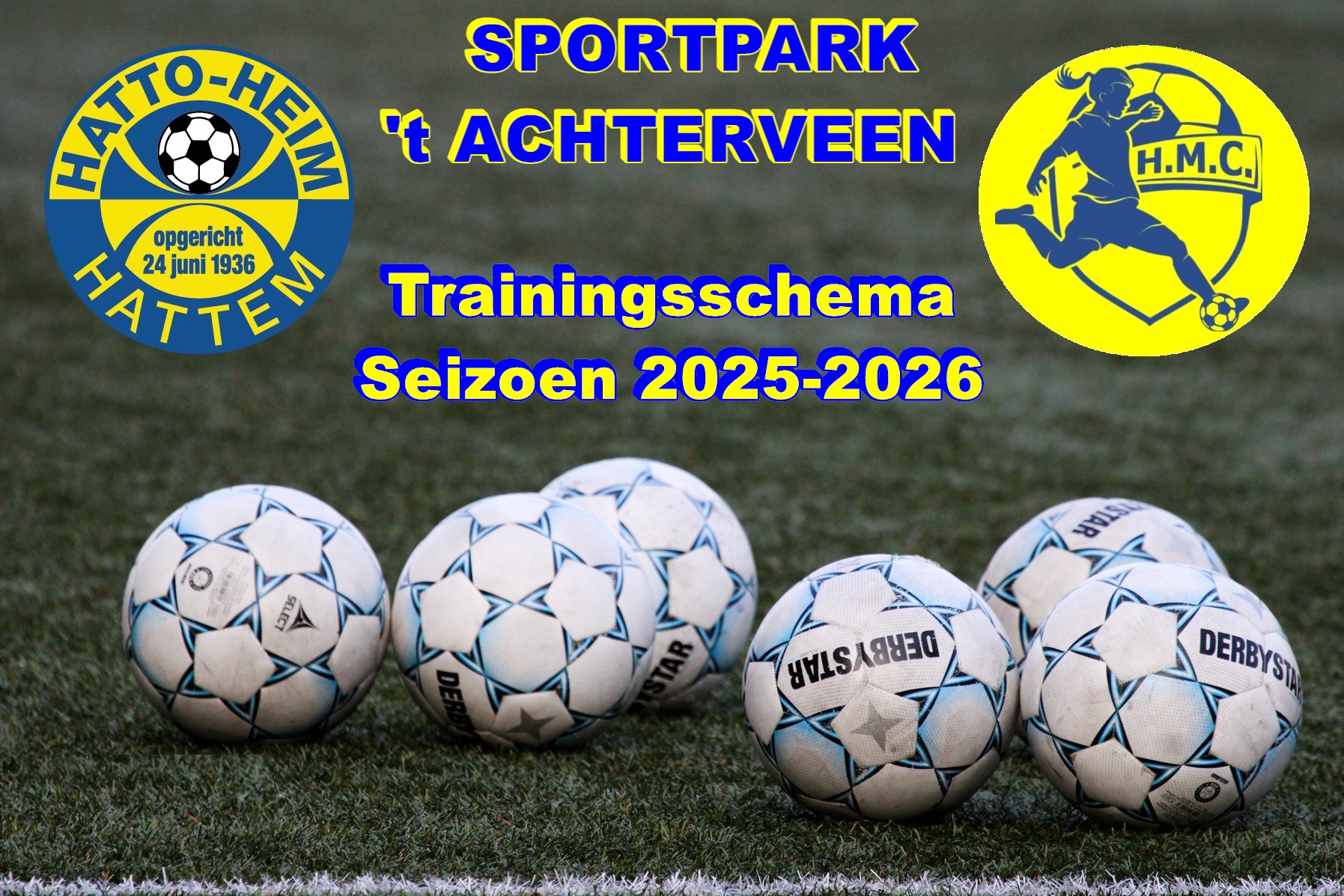 Hierbij het trainingsschema voor het seizoen 2025-2026