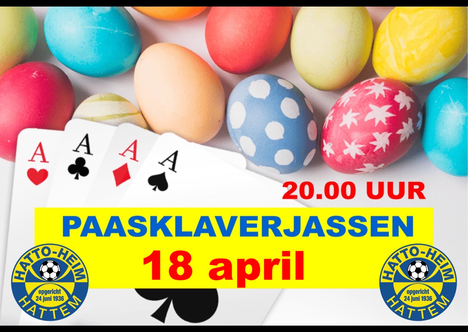 Paas-klaverjassen in ons clubhuis van sv Hatto-Heim