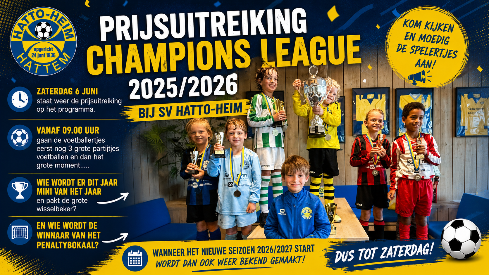 Prijsuitreiking Champions League 2025/2026 bij SV Hatto-Heim