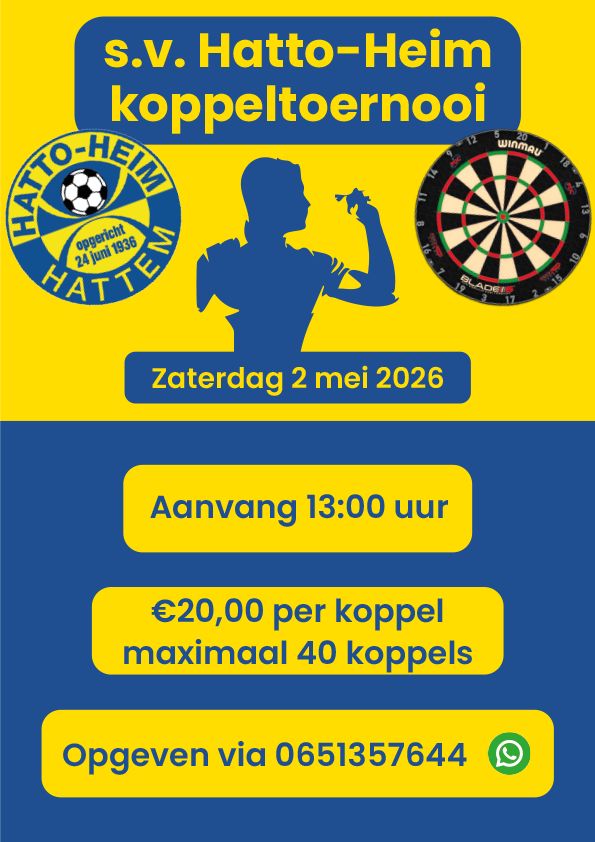 🎯 KOPPEL DARTTOERNOOI 🎯 s.v. Hatto-Heim