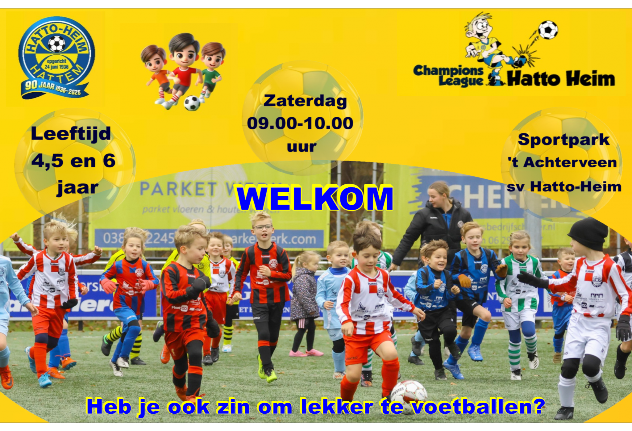 Zaterdagochtend voetbalplezier bij de Mini’s van s.v. Hatto-Heim