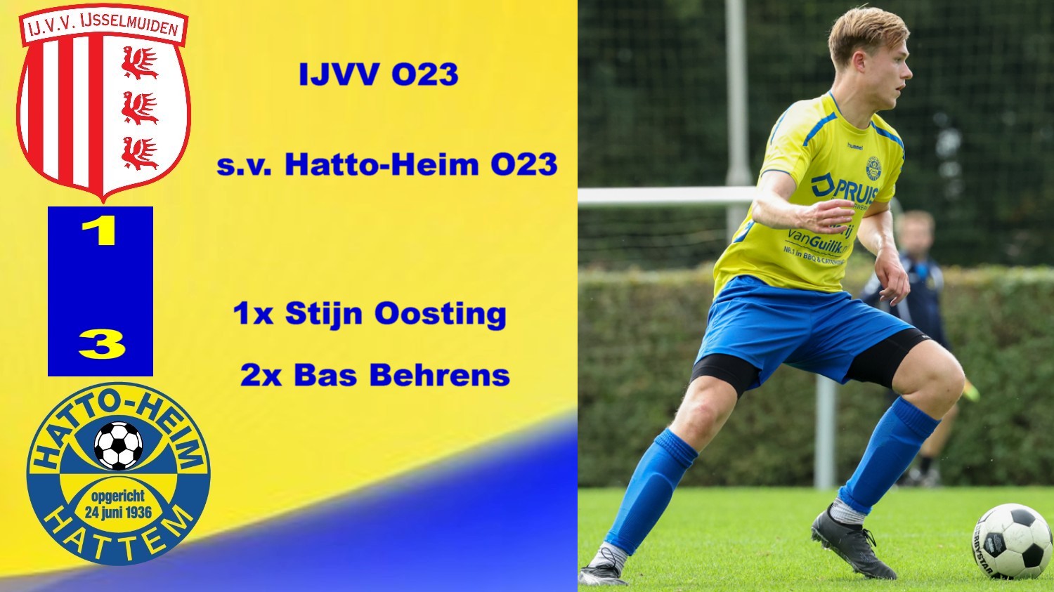 s.v. Hatto-Heim O23 wint oefenduel van IJVV O23