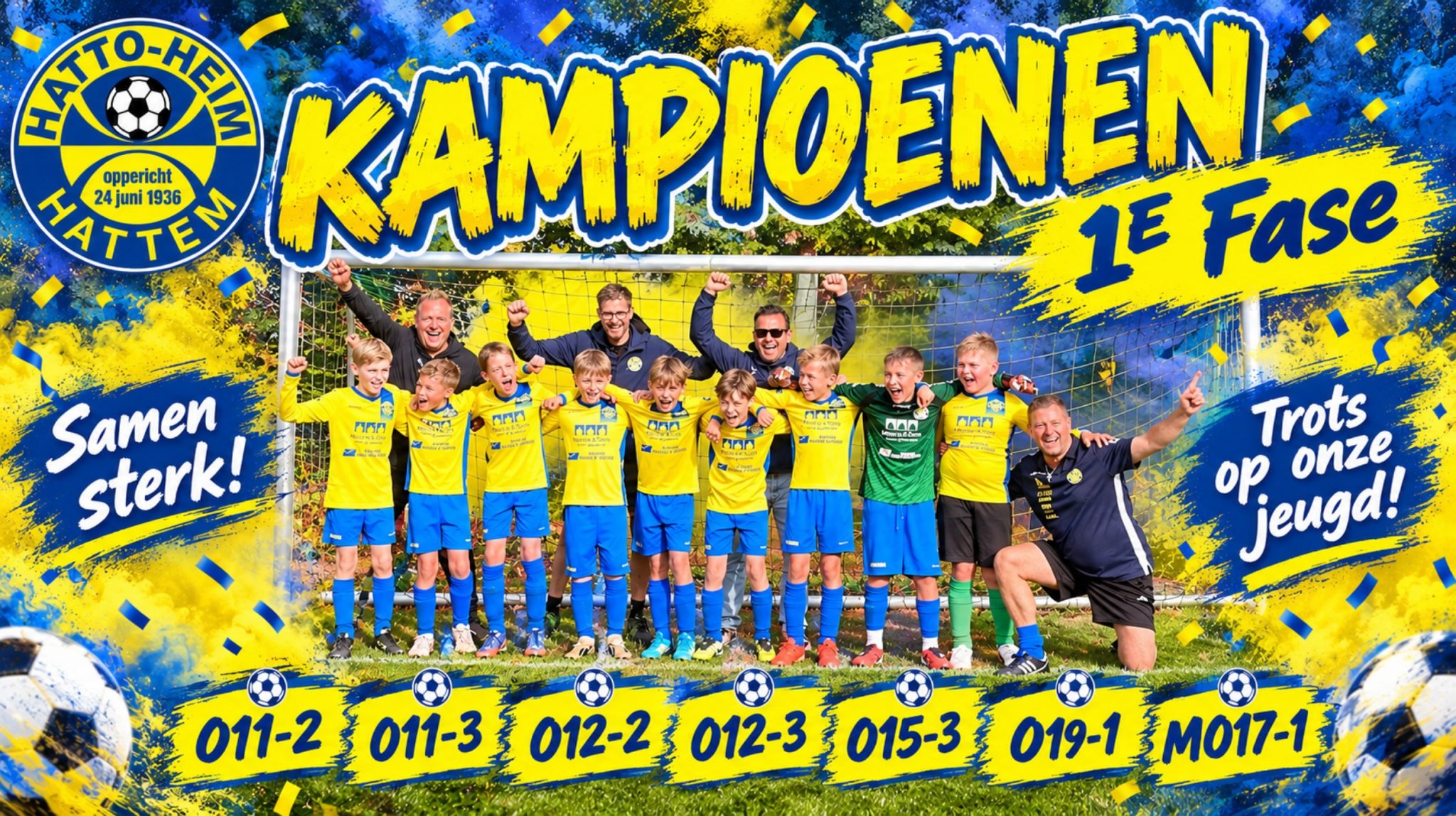 Zeven kampioenen bij de jeugd van Hatto-Heim en HMC!