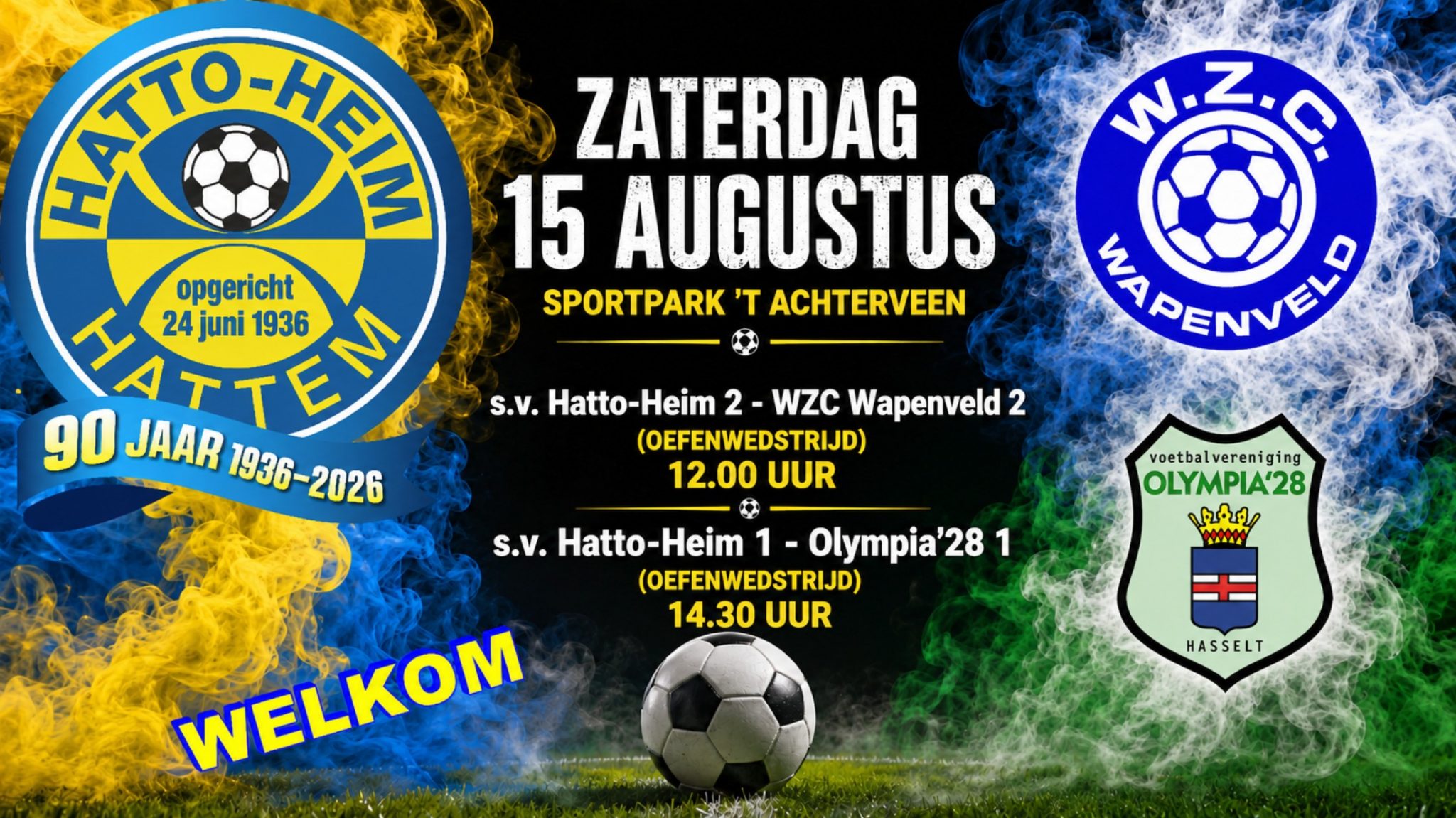 Wijziging voor zaterdag 15 augustus!