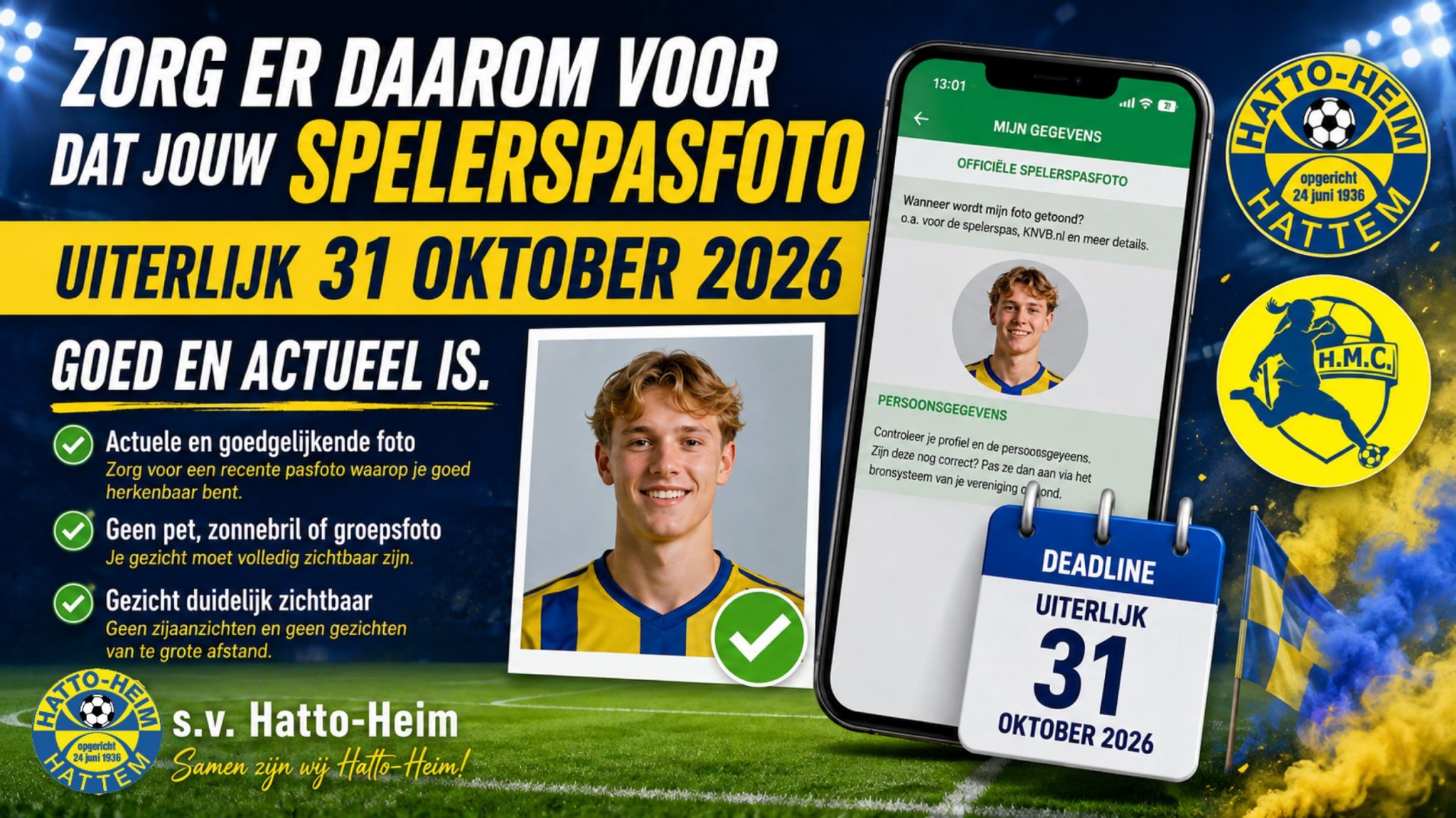 Controleer je KNVB-spelerspasfoto voor seizoen 2026/2027