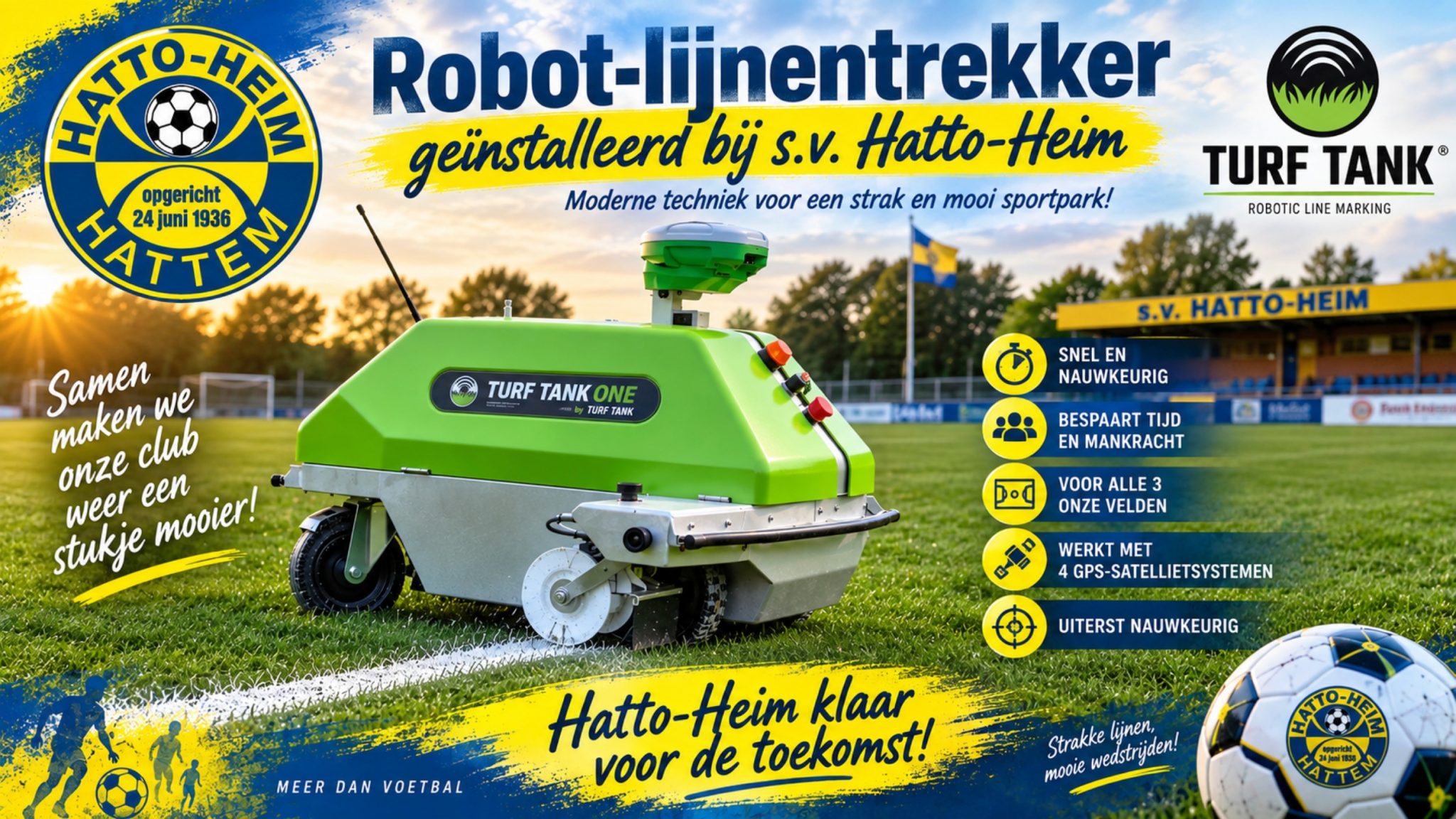 Robot-lijnentrekker geïnstalleerd bij s.v. Hatto-Heim